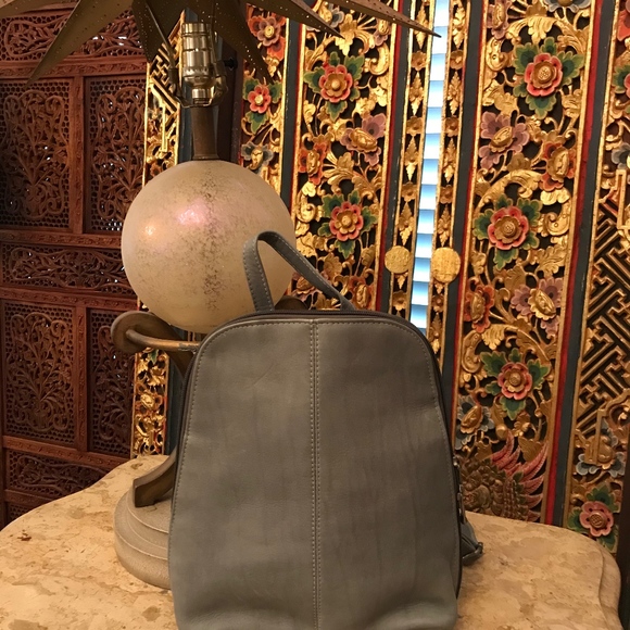Leather grey ladies backpack purse - Picture 1 of 1